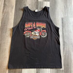 Harley-Davidson “save a horse ride a Harley” CALGARY graphic tank.